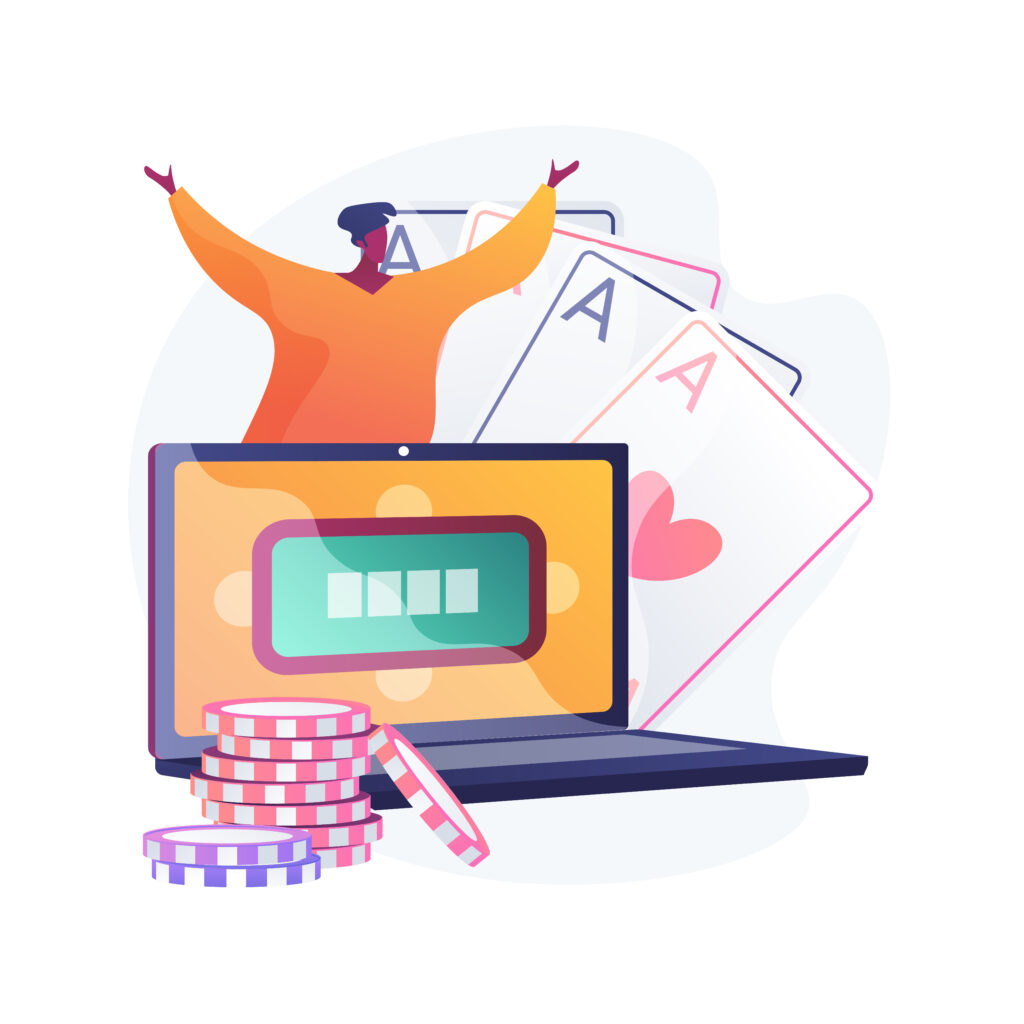 Is digital marketing a lottery? online poker vector concept metaphor